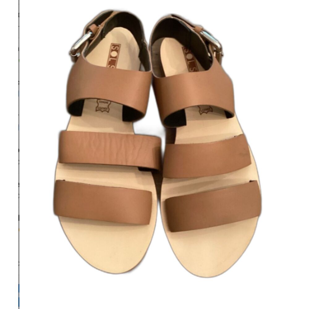 NWOT SOL SANA SZ 38 US 7.5 TAN HARVEY GLADIATOR SANDALS
